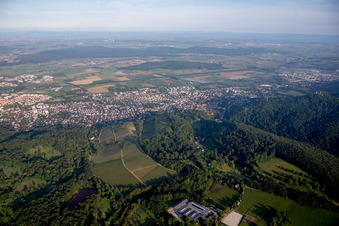 De l'est à le quartier Auerbach in Bensheim dans le département Hesse, Allemagne d'en haut