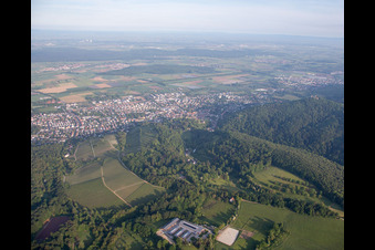 De l'est à le quartier Auerbach in Bensheim dans le département Hesse, Allemagne vue d'en haut