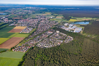 Vue oblique de Babenhausen dans le département Hesse, Allemagne
