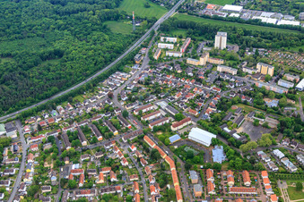 Vue aérienne de Chemnitzer Straße à Hanau dans le département Hesse, Allemagne