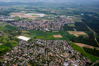 Quartier Jugenheim an der Bergstrasse in Seeheim-Jugenheim dans le département Hesse, Allemagne vue du ciel