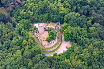 Vue oblique de Château Alsbach à le quartier Alsbach in Alsbach-Hähnlein dans le département Hesse, Allemagne