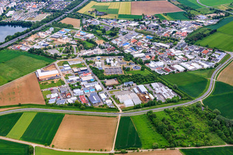 Vue aérienne de Zone industrielle Ouest à Bensheim dans le département Hesse, Allemagne