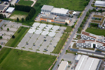 Vue aérienne de Immunodiagnostic et Dantex Allemagne à le quartier Auerbach in Bensheim dans le département Hesse, Allemagne