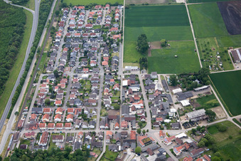 Quartier Riedrode in Bürstadt dans le département Hesse, Allemagne d'en haut