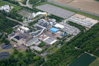 Vue aérienne de Logistique Lanfer à le quartier Mörsch in Frankenthal dans le département Rhénanie-Palatinat, Allemagne