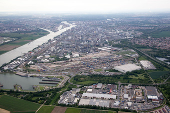 Quartier BASF in Ludwigshafen am Rhein dans le département Rhénanie-Palatinat, Allemagne vue d'en haut