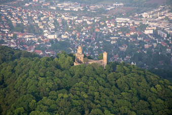 Photographie aérienne de Château Auerbach à le quartier Auerbach in Bensheim dans le département Hesse, Allemagne