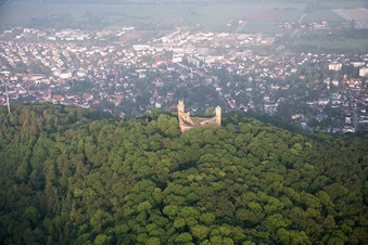 Vue oblique de Château Auerbach à le quartier Auerbach in Bensheim dans le département Hesse, Allemagne