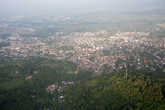 Quartier Auerbach in Bensheim dans le département Hesse, Allemagne vue d'en haut