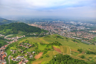 Vue aérienne de Ville en contrebas du Starkenburg à Heppenheim dans le département Hesse, Allemagne