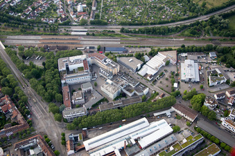 Vue aérienne de Dr Schwabe à le quartier Durlach in Karlsruhe dans le département Bade-Wurtemberg, Allemagne