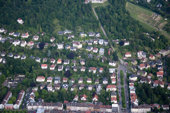 Vue aérienne de Turmbergstr à le quartier Durlach in Karlsruhe dans le département Bade-Wurtemberg, Allemagne