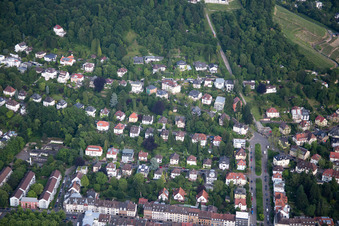 Vue aérienne de Turmbergstr à le quartier Durlach in Karlsruhe dans le département Bade-Wurtemberg, Allemagne