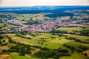 Vue aérienne de Quartier Jöhlingen in Walzbachtal dans le département Bade-Wurtemberg, Allemagne