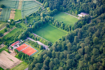 Vue aérienne de TC Obergrombach 1886 eV à le quartier Obergrombach in Bruchsal dans le département Bade-Wurtemberg, Allemagne