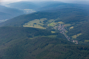 Vue aérienne de Quartier Langenthal in Hirschhorn dans le département Hesse, Allemagne