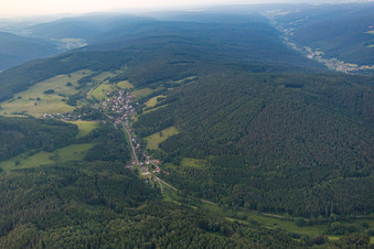 Quartier Langenthal in Hirschhorn dans le département Hesse, Allemagne d'en haut