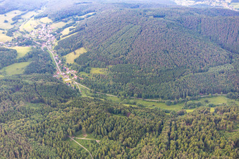 Quartier Langenthal in Hirschhorn dans le département Hesse, Allemagne vue d'en haut