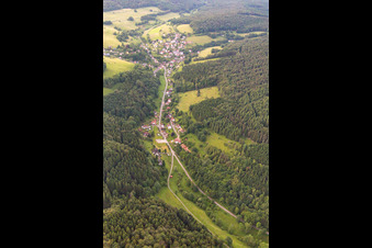 Vue d'oiseau de Quartier Langenthal in Hirschhorn dans le département Hesse, Allemagne