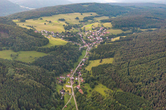 Photographie aérienne de Langenthal à le quartier Brombach in Eberbach dans le département Bade-Wurtemberg, Allemagne