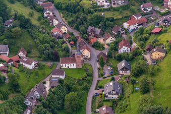 Quartier Brombach in Eberbach dans le département Bade-Wurtemberg, Allemagne depuis l'avion