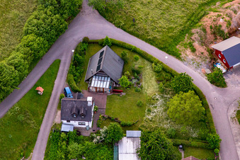 Quartier Brombach in Eberbach dans le département Bade-Wurtemberg, Allemagne vue d'en haut
