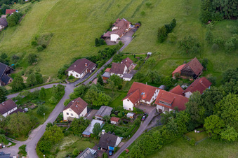Quartier Brombach in Eberbach dans le département Bade-Wurtemberg, Allemagne vue d'en haut
