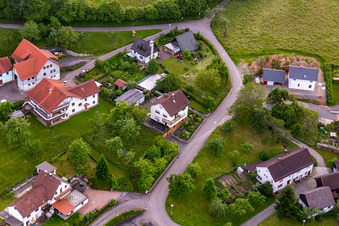 Quartier Brombach in Eberbach dans le département Bade-Wurtemberg, Allemagne depuis l'avion