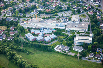 Vue aérienne de Hôpital de district Erbach à le quartier Lauerbach in Erbach dans le département Hesse, Allemagne