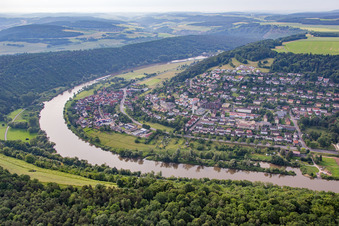 Vue aérienne de Quartier Eichel in Wertheim dans le département Bade-Wurtemberg, Allemagne