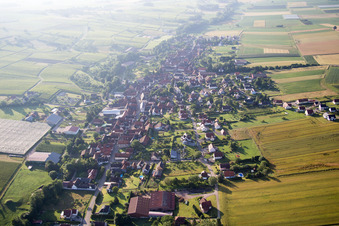 Oberhoffen-lès-Wissembourg dans le département Bas Rhin, France d'en haut