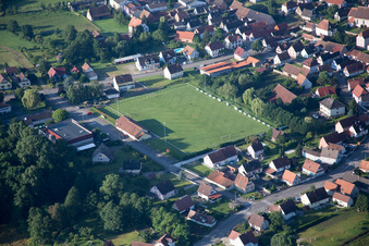 Vue aérienne de Riedseltz dans le département Bas Rhin, France