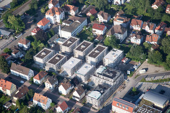 Vue d'oiseau de Au centre-ville" Nouveau bâtiment de RiBa GmbH entre Bismarck- et Gartenstr. à Kandel dans le département Rhénanie-Palatinat, Allemagne