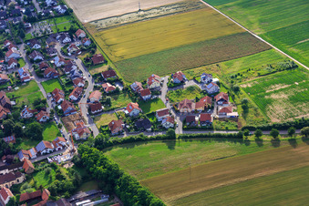Vue aérienne de Dans les Kieseläckern à Herxheimweyher dans le département Rhénanie-Palatinat, Allemagne