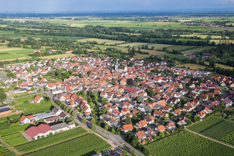 Champs agricoles et terres agricoles à Venningen dans le département Rhénanie-Palatinat, Allemagne d'en haut