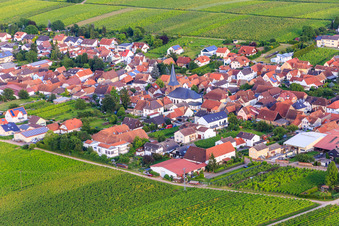 Vue aérienne de Saint Sébastien à Roschbach dans le département Rhénanie-Palatinat, Allemagne