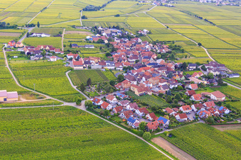 Vue aérienne de Vue d'ensemble du village depuis l'est à Flemlingen dans le département Rhénanie-Palatinat, Allemagne