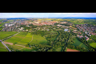Vue aérienne de Panorama de la ville depuis le nord-ouest à Landau in der Pfalz dans le département Rhénanie-Palatinat, Allemagne