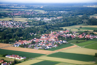Quartier Mühlhofen in Billigheim-Ingenheim dans le département Rhénanie-Palatinat, Allemagne depuis l'avion