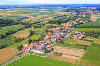 Vue aérienne de Vue du village depuis le sud-ouest à Hergersweiler dans le département Rhénanie-Palatinat, Allemagne