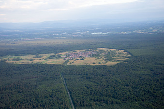 Quartier Büchelberg in Wörth am Rhein dans le département Rhénanie-Palatinat, Allemagne depuis l'avion