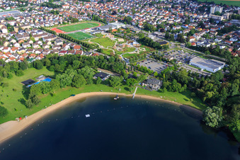 Photographie aérienne de Piscine extérieure Wiesensee à Hemsbach dans le département Bade-Wurtemberg, Allemagne