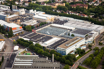 Vue aérienne de Locaux de l'usine nora systems GmbH à Weinheim dans le département Bade-Wurtemberg, Allemagne