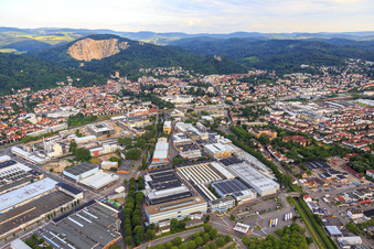Vue aérienne de Nora Systems GmbH et Freudenberg Sealing Technologies à Weinheim dans le département Bade-Wurtemberg, Allemagne