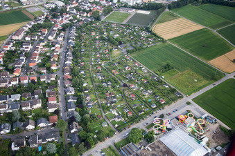 Vue aérienne de Quartier Lützelsachsen in Weinheim dans le département Bade-Wurtemberg, Allemagne