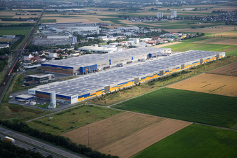 Vue aérienne de Groupe pfenning et FTLS Fördertechnik, Logistik + Service GmbH à Heddesheim dans le département Bade-Wurtemberg, Allemagne
