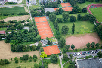 Vue aérienne de Centre sportif Nord à le quartier Handschuhsheimer in Heidelberg dans le département Bade-Wurtemberg, Allemagne