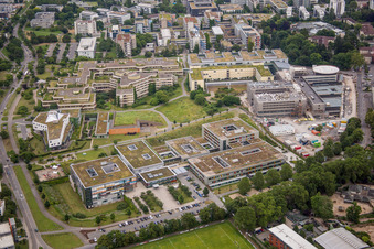 Vue aérienne de Handschuhsheim, Neuenheimer Feld, Université Heidelberg à le quartier Neuenheim in Heidelberg dans le département Bade-Wurtemberg, Allemagne