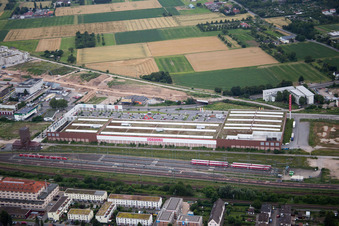 Vue aérienne de Bauhaus Heidelberg à le quartier Bahnstadt in Heidelberg dans le département Bade-Wurtemberg, Allemagne